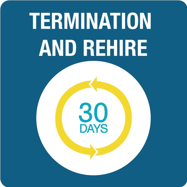 Termination and Rehire in 30 Days