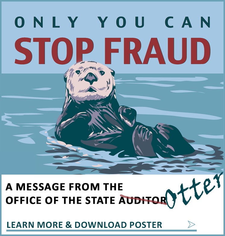 Only You Can Stop Fraud, Poster link from the Colorado State Auditor