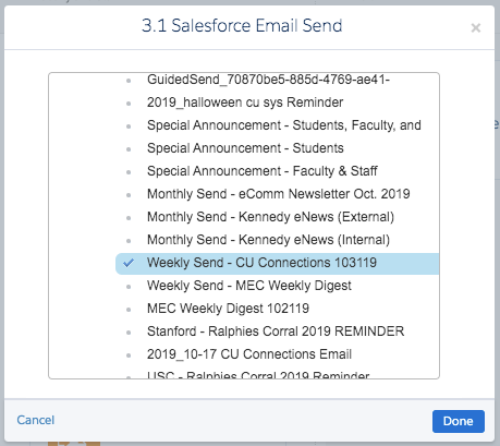 Select Salesforce Send Email