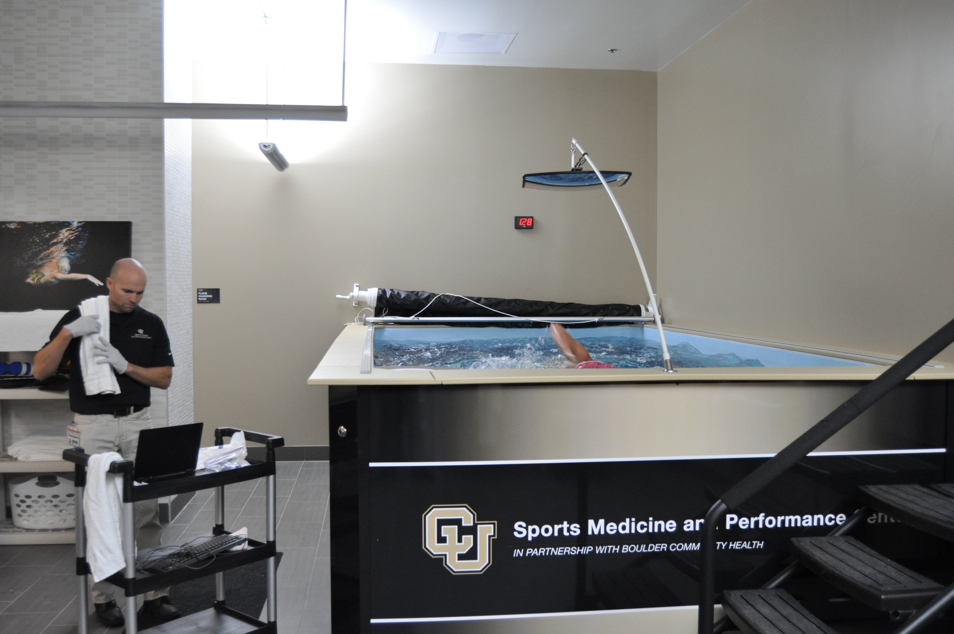 The swim flume adds another dimension and instant feedback to swim training.