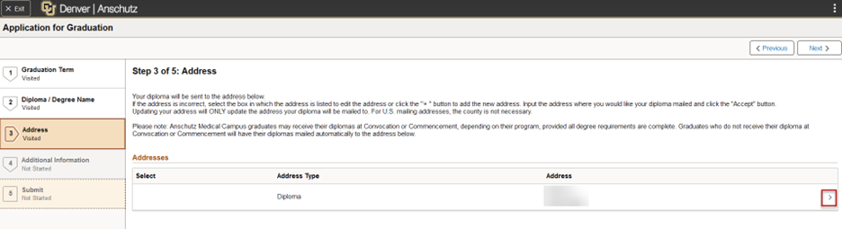 Example of arrow for address change