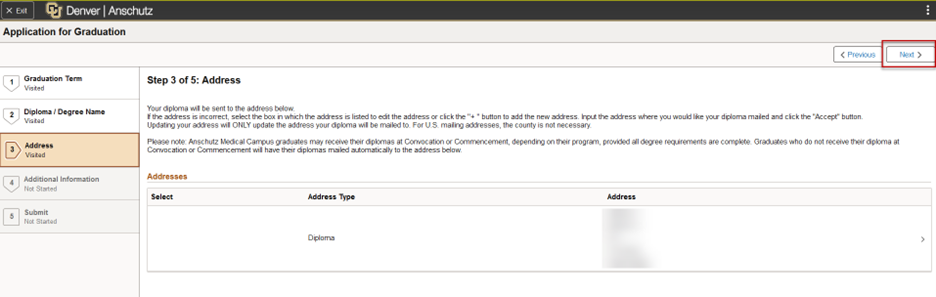 Example from Campus Solutions