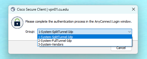 Three VPN options