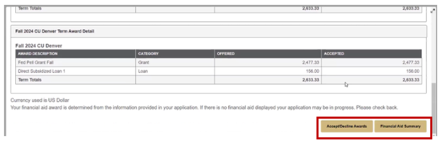 An example of the old accept or decline buttons