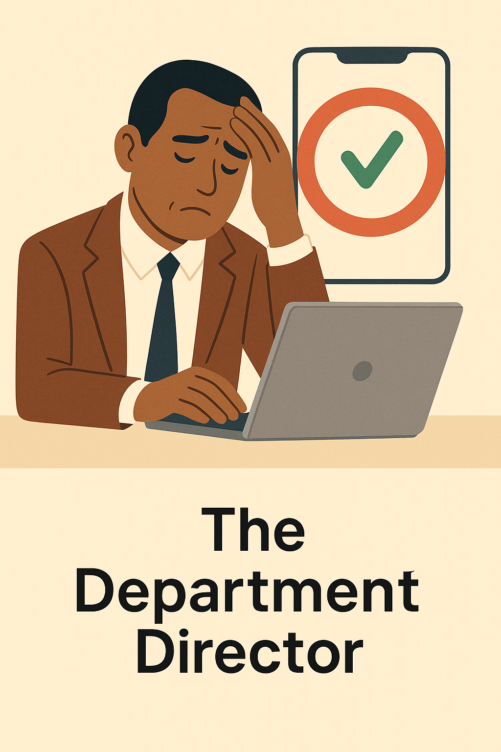 Department director with phone prompts