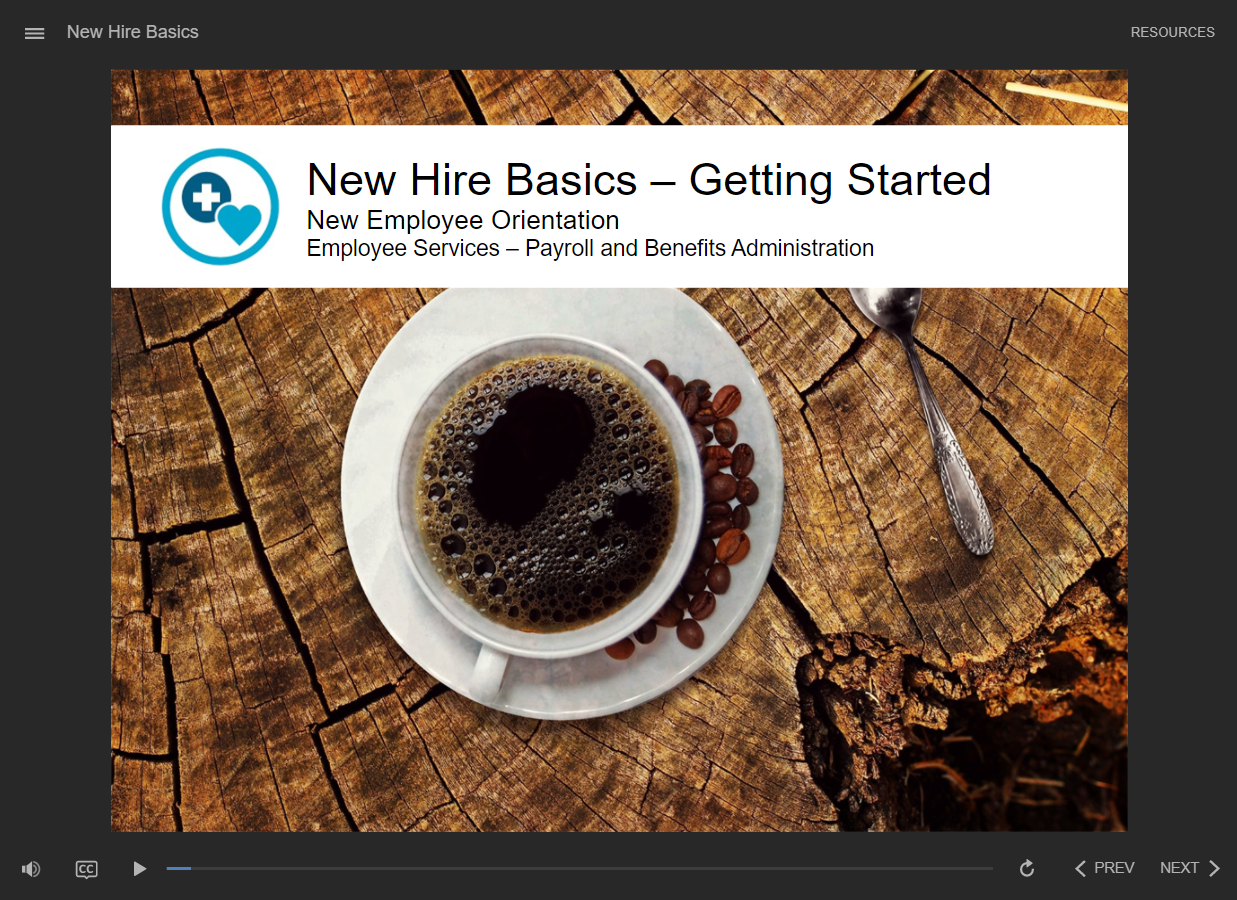 New Hire Basics - click to watch course