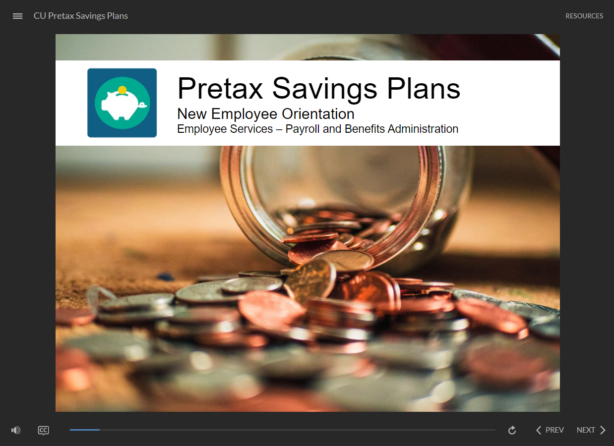 Pretax Savings Plans course - click to watch course