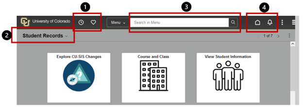 Screenshot of Quick Access Bar in Campus Solutions