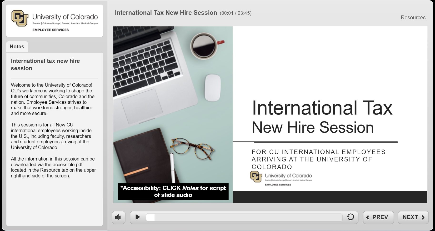 International Tax New Hire Guide Screenshot