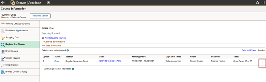 Screenshot example