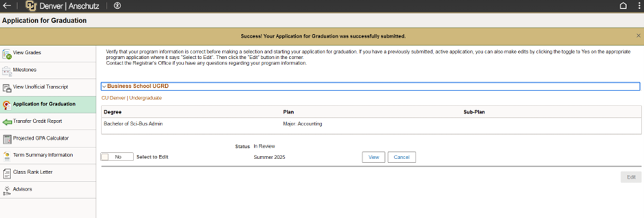 Screenshot of final screen
