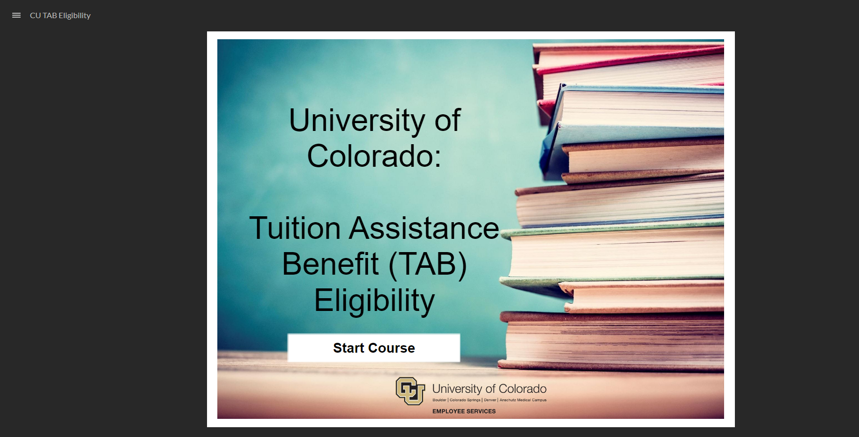 Tuition Assistance Benefit course