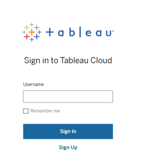 Tableau Cloud login screen