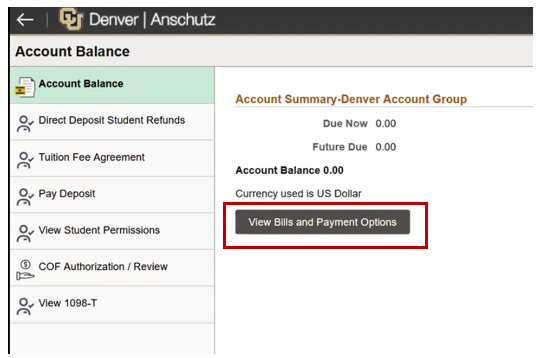 View Bills page in the new version