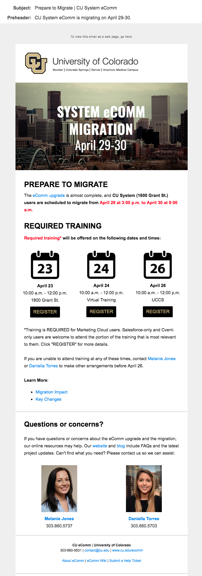 CU System Migration Announcement CU System Migration Announcement