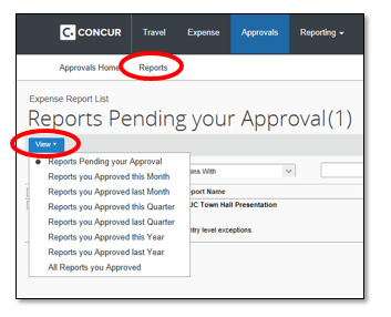 Concur How To Approvers Viewing Approved Expense Reports