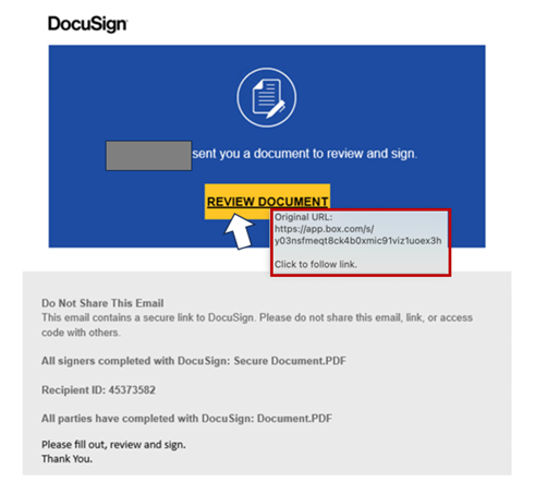 DocuSign Phishing Attempt