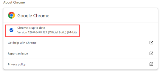 Chrome is updated