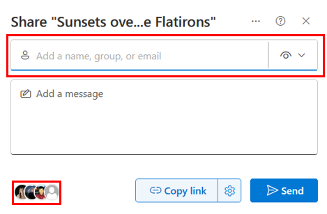 Entering intended users' email addresses
