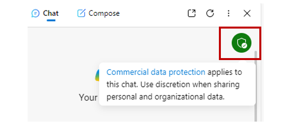 Commercial data protection notification in Copilot for the web, an essential feature for professional usage