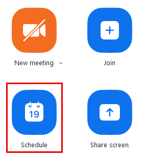 Schedule Zoom button on desktop app