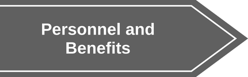 grey banner labeled Personnel & Benefits