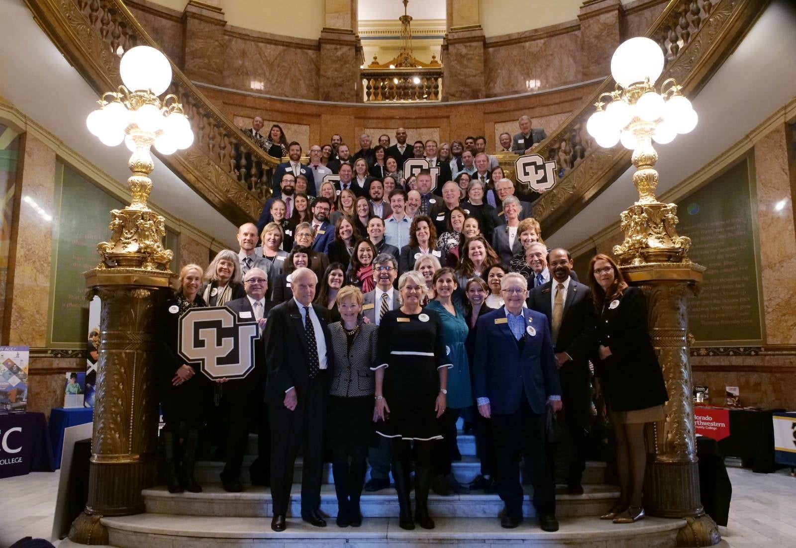 CU Advocates with CU President Bruce Benson at the State Capitol at CU Advocacy Day at the Capitol