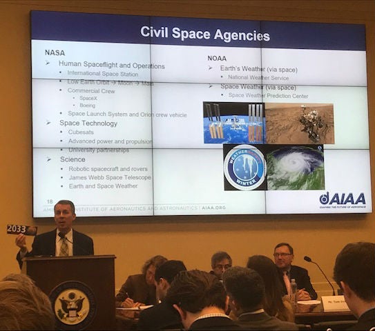 CU Engineering Dean Bobby Braun Spoke at AIAA's Aerospace 101 Discussion on Capitol Hill