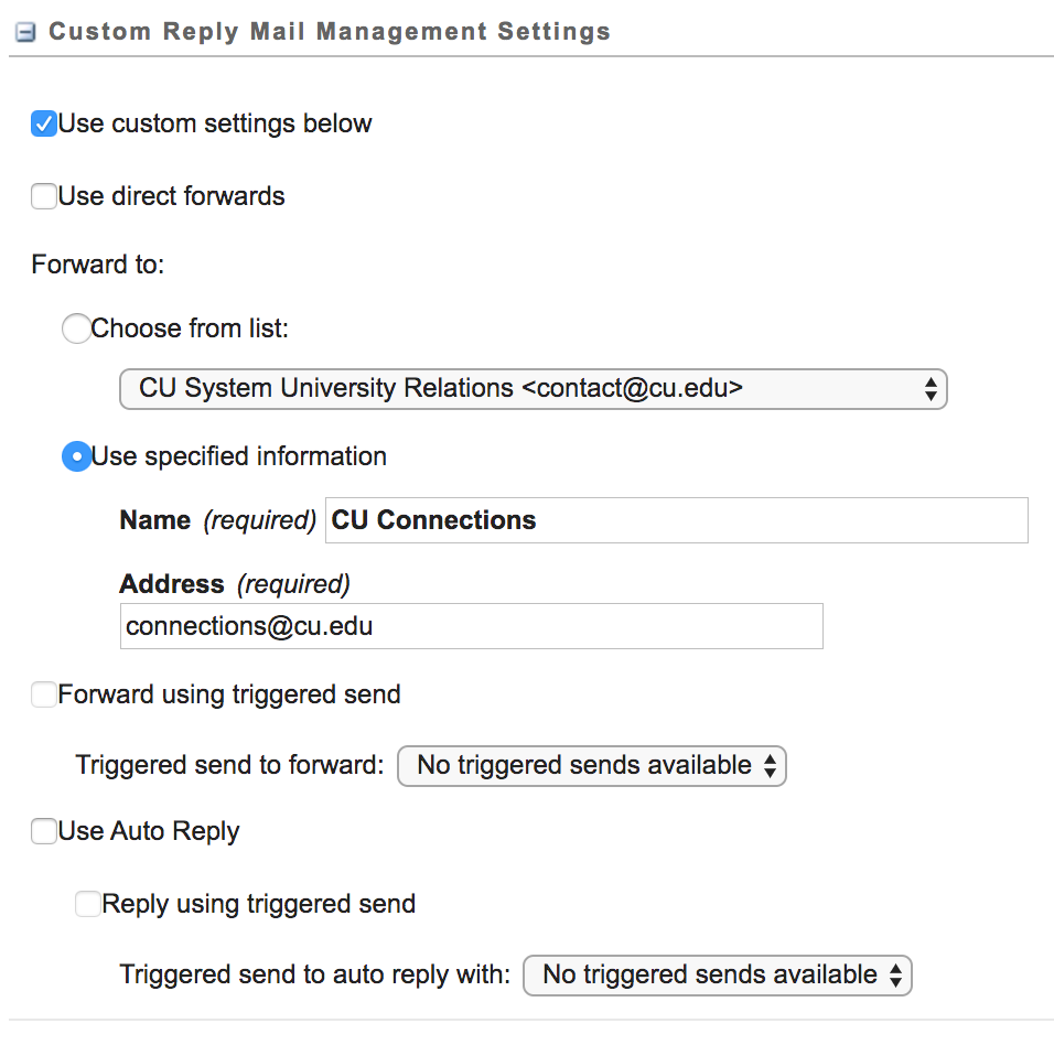 CU Connections Reply Mail Management