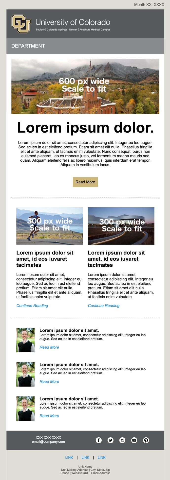 eComm Email Templates University of Colorado