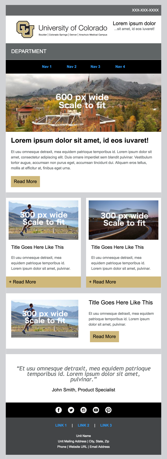 eComm Email Templates University of Colorado