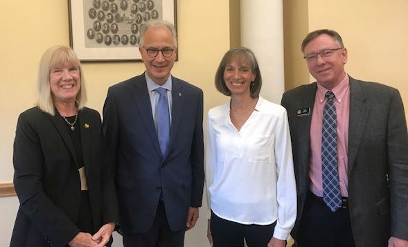 Representative Mary Young, CU President Mark Kennedy, Senator Tammy Story, Representative Mark Baisley