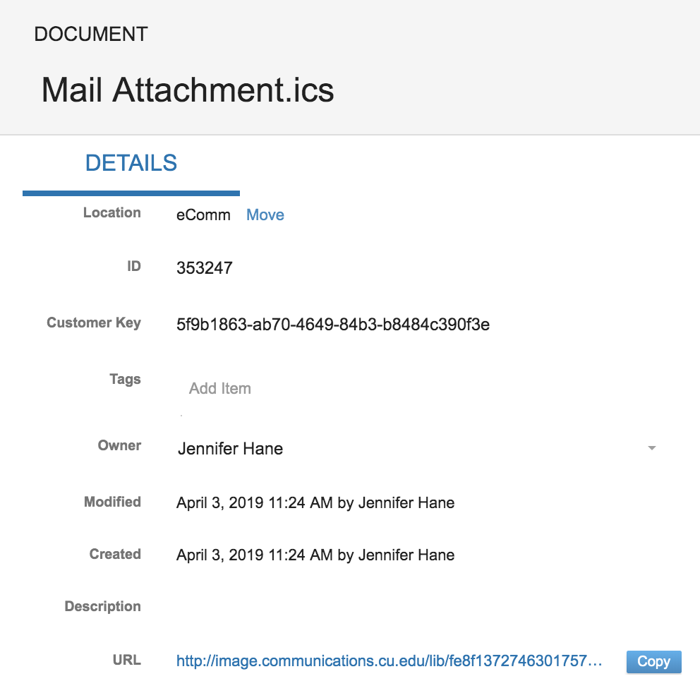 Copy the URL of the ICS File Copy the URL of the ICS File