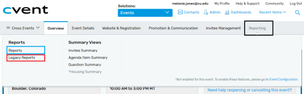 Cvent Reporting