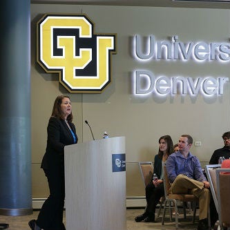 Congresswoman DeGette speaks at CU Denver.