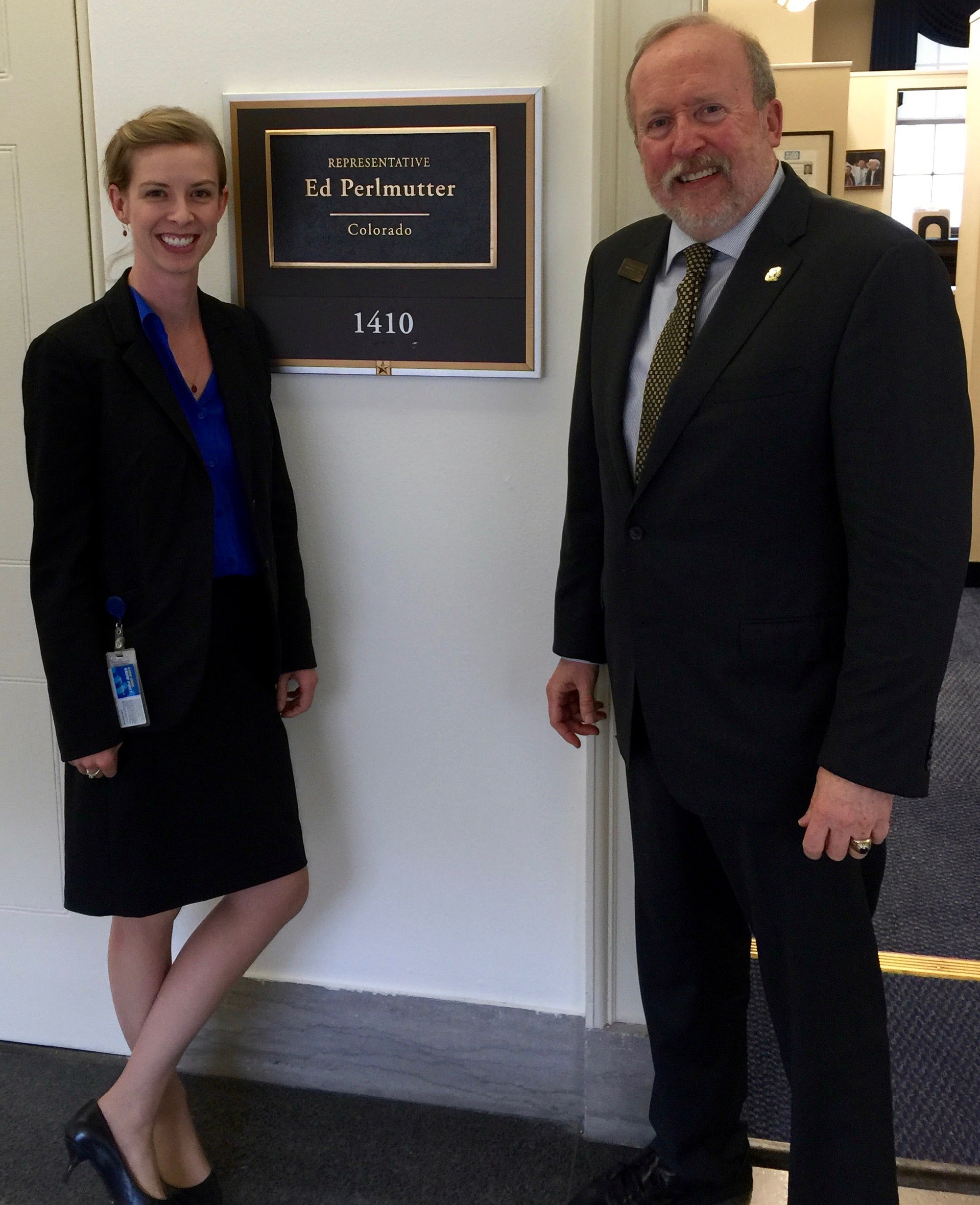 Dean Kaptain outside the office of Congressman Perlmutter