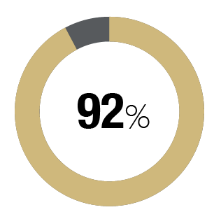 92% circle graphic