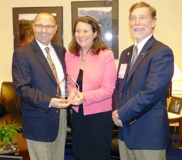 Dr. Theodorescu and George Weiner (AACI) with Congresswoman DeGette