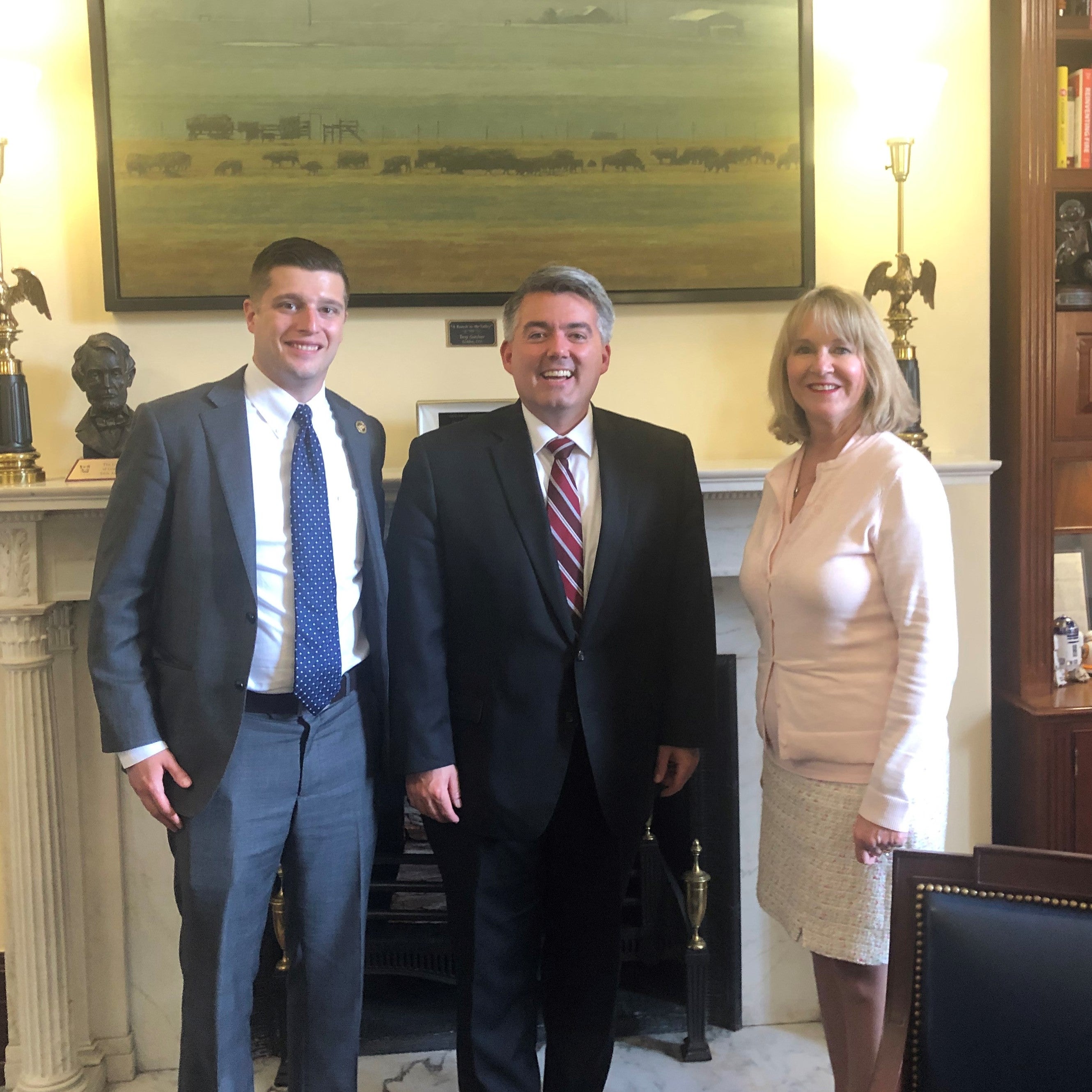 Regents Sue Sharkey and Jack Kroll with Colorado Senator Cory Gardner