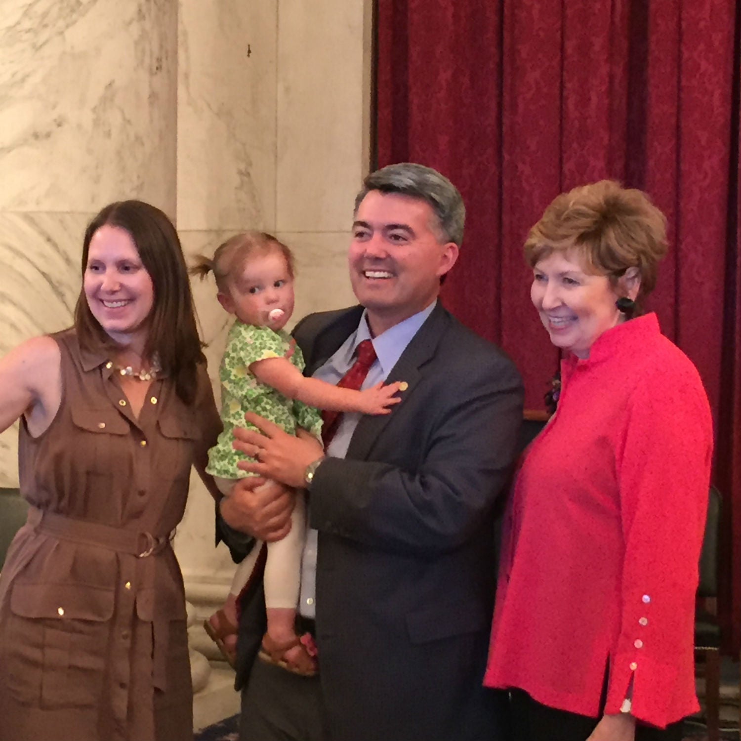 Pictured: Senator Cory Gardman with CU Denver Chancellor Horrell and his family