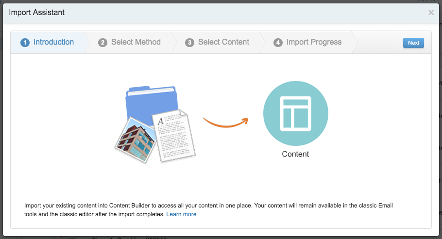 Import Assistant Introduction Tab