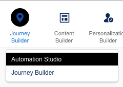 Journey Builder Menu