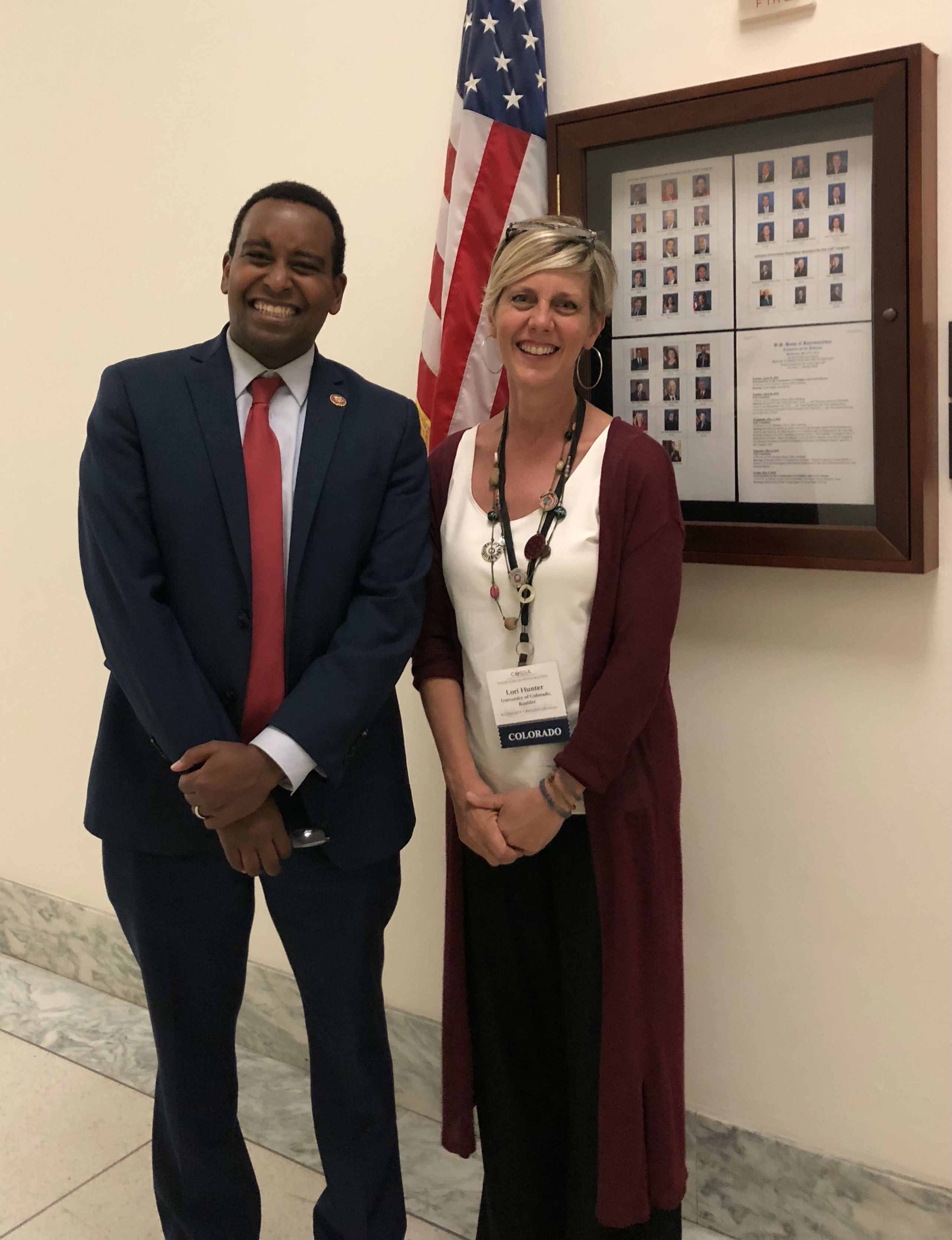 Congressman Joe Neguse met with Lori Hunter, Director of CU Population Center
