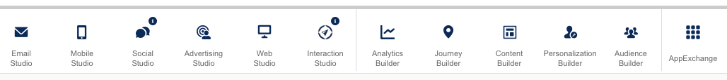 Marketing Cloud Menu