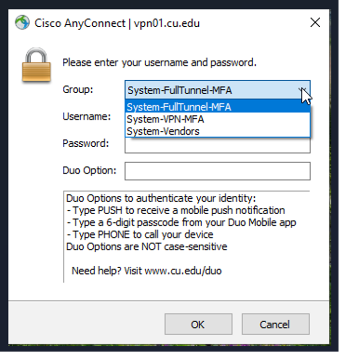 CU System VPN