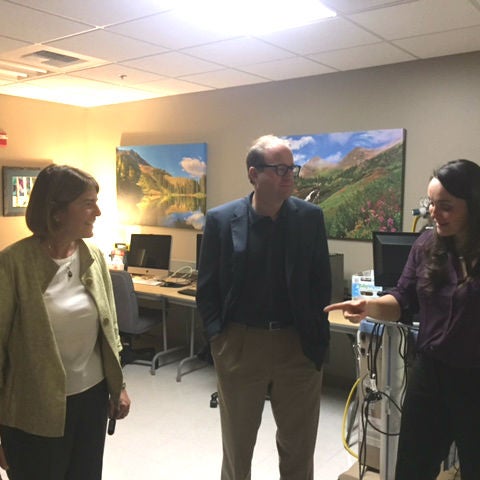 Marie T. Banich, Ph.D., Executive Director, Congressman Polis, and Nicole Speer, Director of Operations at INC