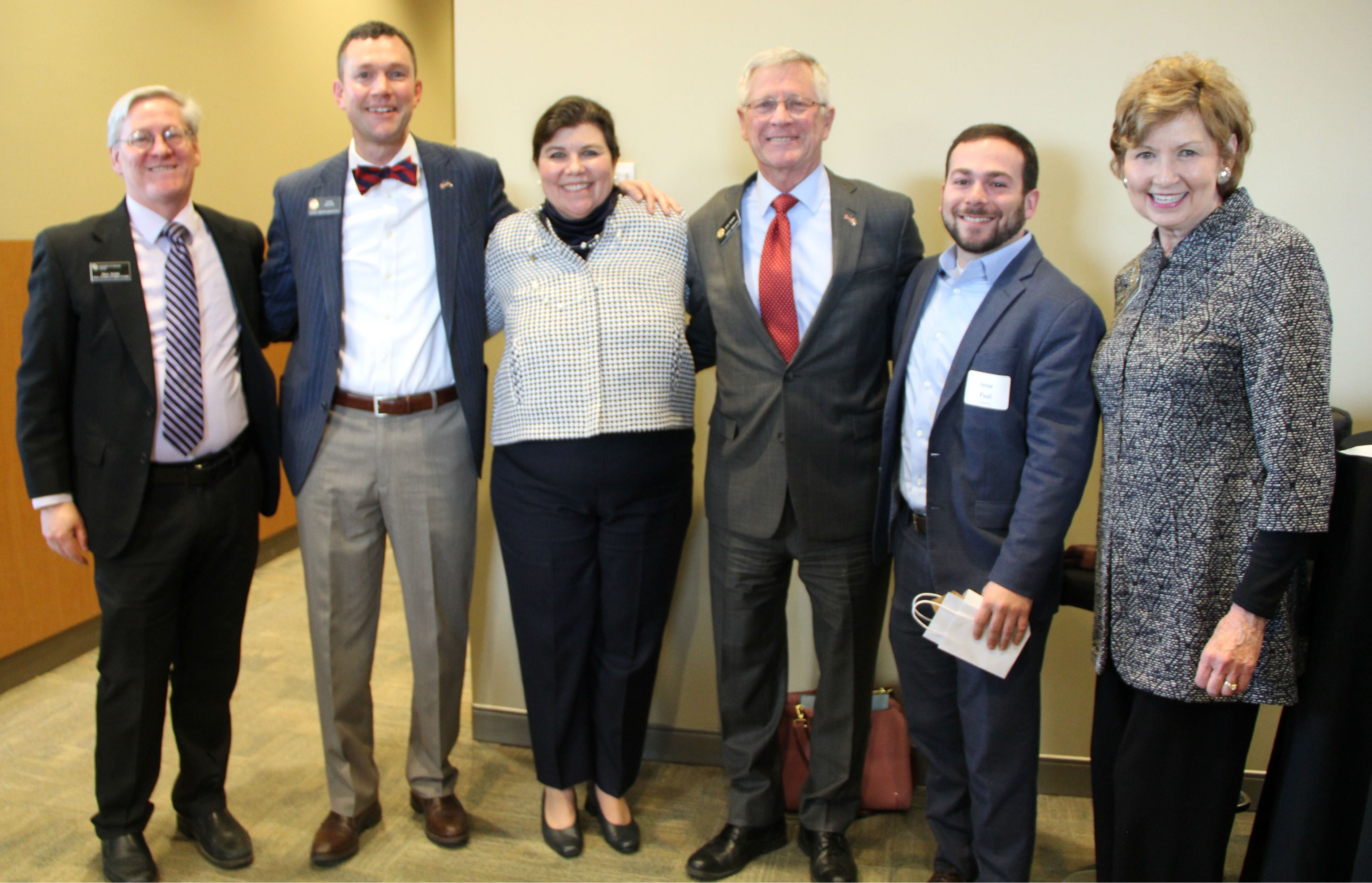 CU Denver Dean of School of Public Affairs Paul Teske, Representative Chris Hansen, CU VP of Government Relations Tanya Kelly-Bowry, Senator Bob Rankin, Colorado Sun Political Reporter Jesse Paul, CU Denver Chancellor Dorothy Horrell