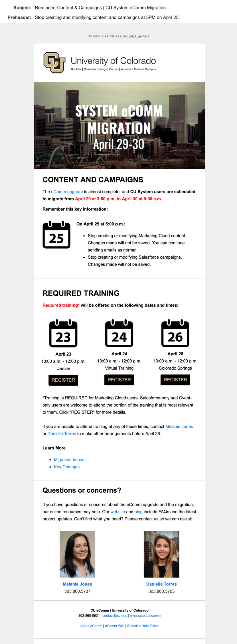 System Migration: Campaigns and Content System Migration: Campaigns and Content