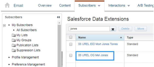 Open Salesforce Data Extension Details