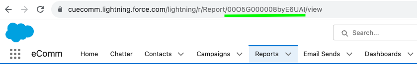 Salesforce Report ID in URL